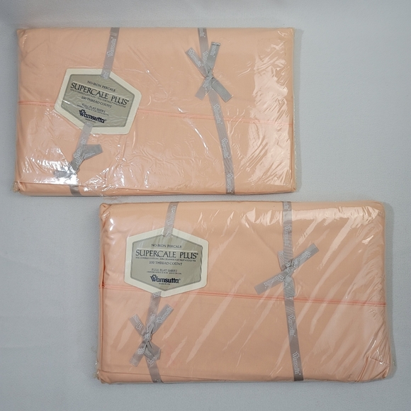 (2) Vtg Wamsutta Supercale Plus Full Flat Sheet - Picture 12 of 12